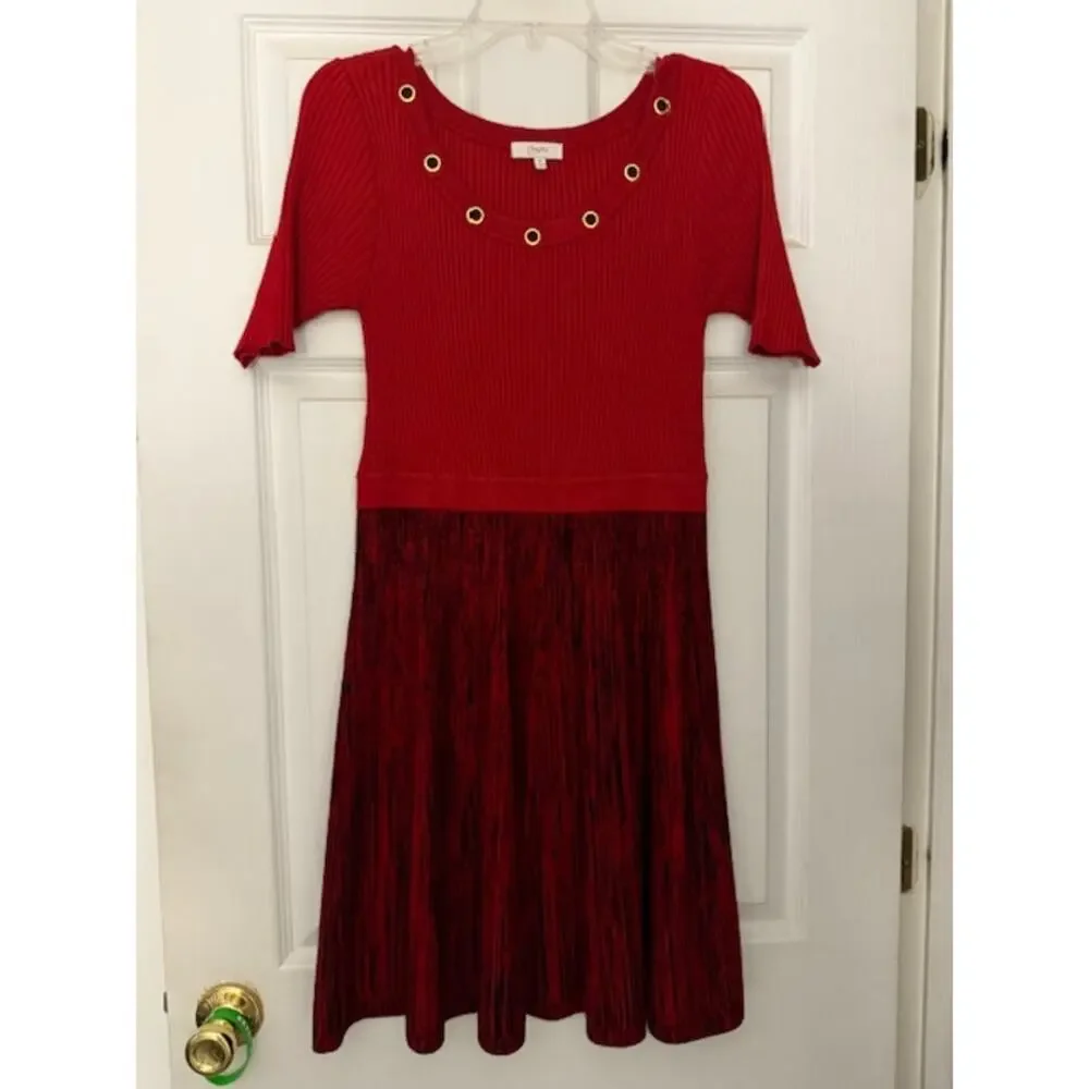 Flowy Red Knitted Dress By Candie's Size XLarge - Picture 1 of 7